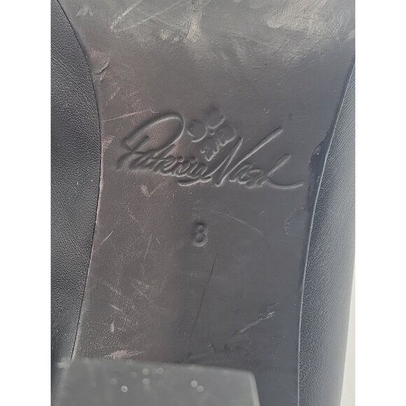 Patricia Nash Roberta Embroidered Black Leather Mules 3" Heel Pointed Toe Size 8 - Picture 10 of 11